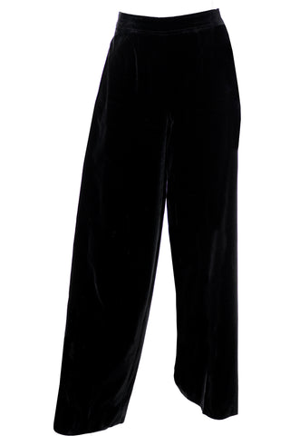 Vintage Yves Saint Laurent High Waisted Black Velvet Pants