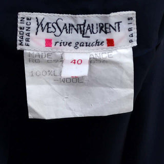 Yves Saint Laurent Vintage High Waist Black Wool Slim Skirt France