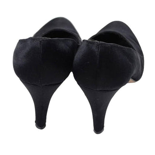 Yves Saint Laurent YSL Black Satin Heels 7M - Dressing Vintage