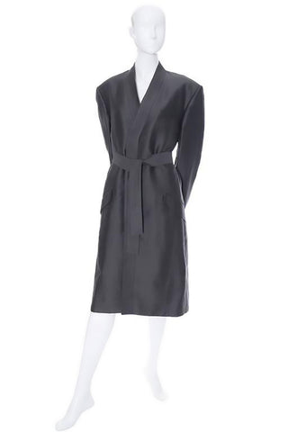 Men's Yves Saint Laurent vintage linen coat in gray 
