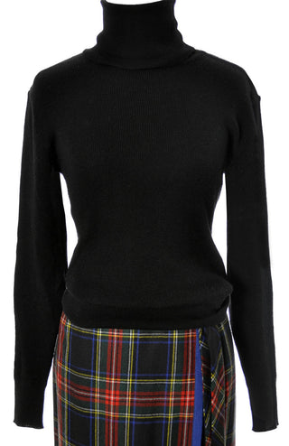 Black Wool Yves Saint Laurent Vintage Turtleneck Sweater - Dressing Vintage