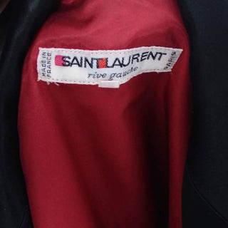 1980's Yves Saint Laurent Rive Gauche red wool dress with black satin lapels