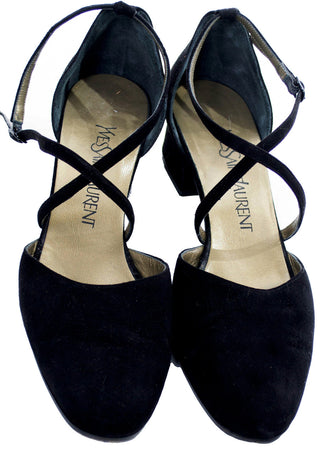 1970s Vintage Yves Saint Laurent Black Suede Shoes 7.5 M SOLD - Dressing Vintage