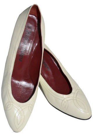 1970's Ivory Yves Saint Laurent Shoes 8.5 - Dressing Vintage